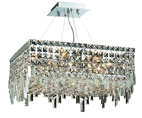 Elegant Lighting 2033D20C/RC Royal Cut Clear Crystal Maxim 12-Light Crystal Pendant, Finished in Chrome with Clear Crystals, 20'